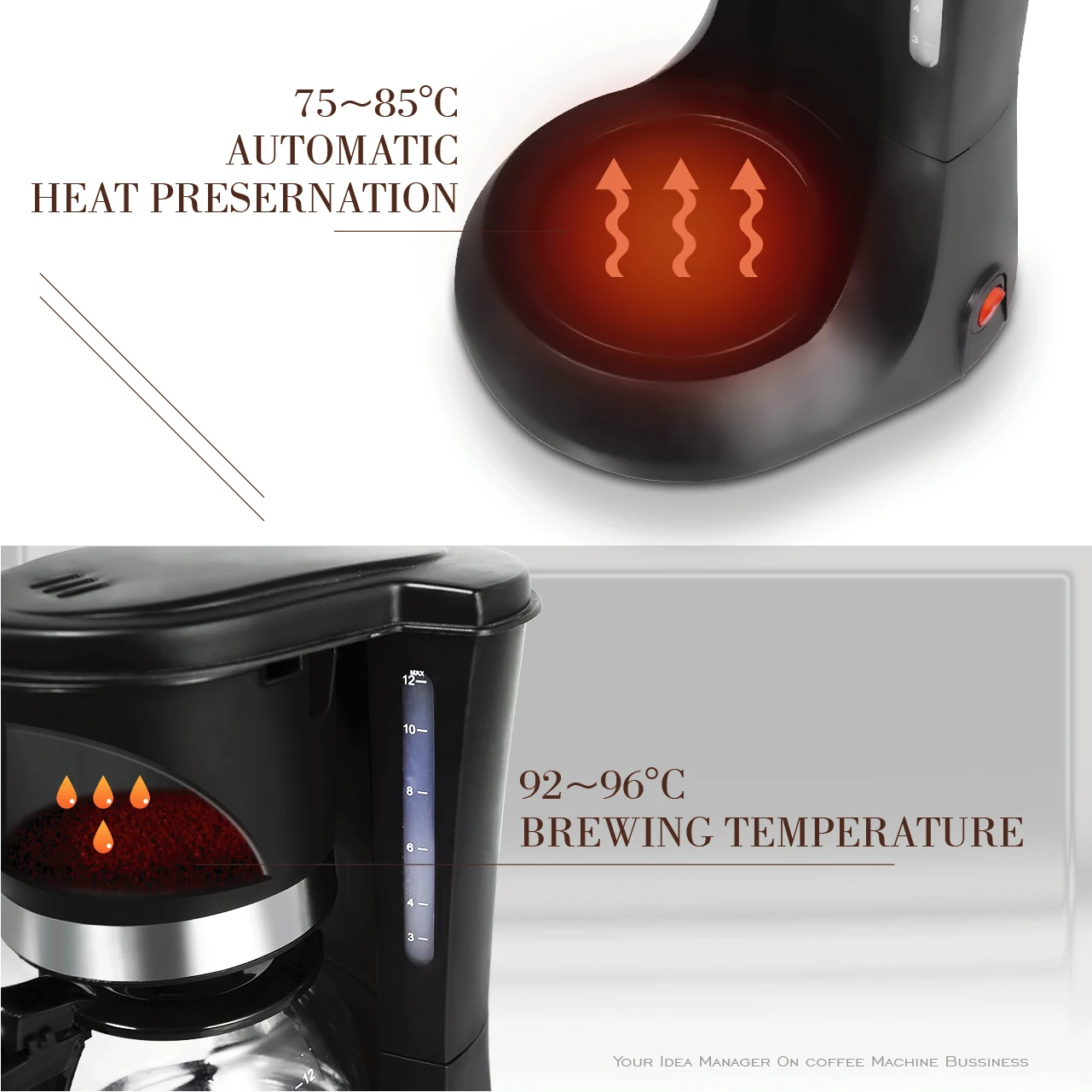 Итальянская непромокаемая Кофеварка на 10-12 персон с чашками и графином объемом от 1 2 до 25 л кофеварка черным порошком зернистая