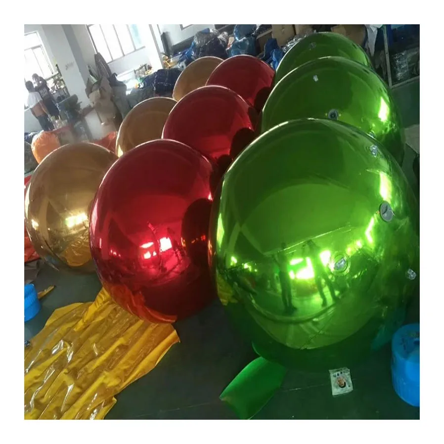 High Quality Double Layer Reflective PVC Inflatable Mirror Ball Balloon Silver Giant Inflatable Mirror Ball For Event Decoration