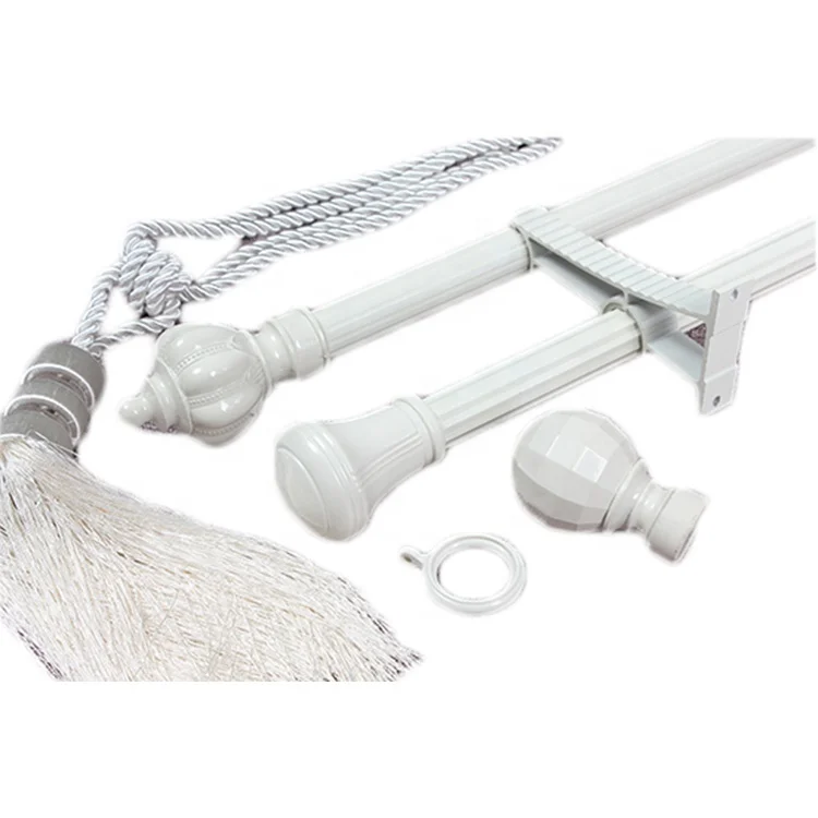 Wholesale Customized Good Quality White Elegant Aluminum Curtain Rod Accessories Curtain Tube