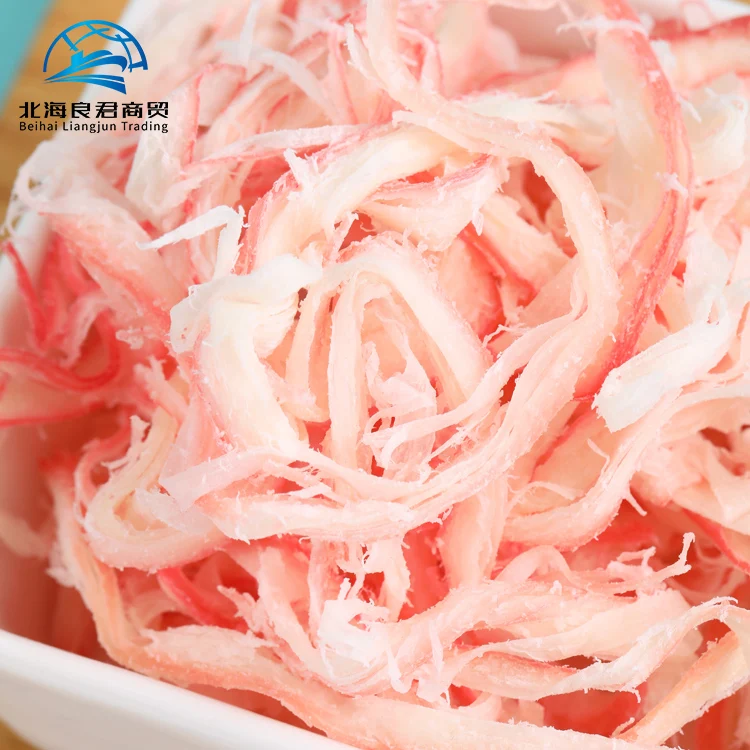 Экспортная дешевая цена вкусное сырье для измельченных кальмаров закуска морепродукты сушеный углерод измельченный кальмар на гриле