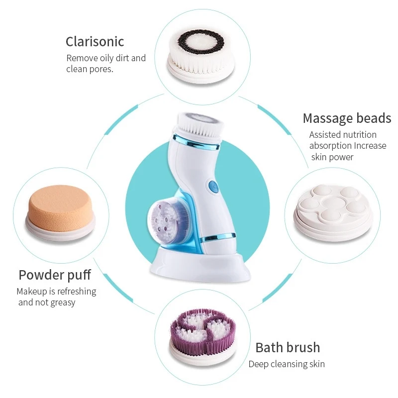 Electronic face facial cleansing brush spa skin massage electric rotating cleaning brush