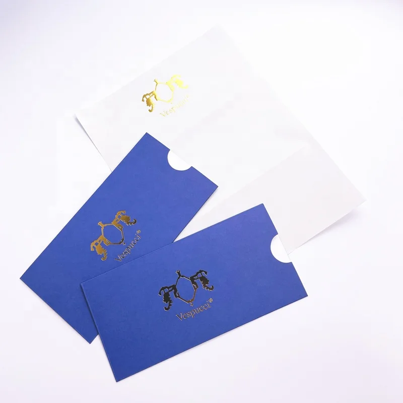 Eco friendly UV logo print luxury fancy paper envelope receipt envelope