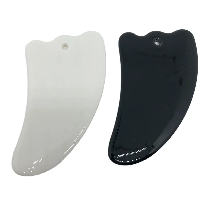 Chinese Manufacturer Facial Massager For Facial Lifting And Fat Reduction Cave-Shaped Black Curb Stone Scraping Facial Massager