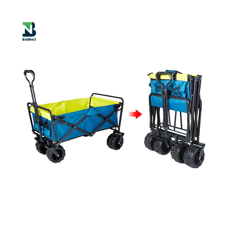 INSTINCT 600D oxford steel frame all-terrian wheels utility outdoor beach trolly collapsible camping wagon cart