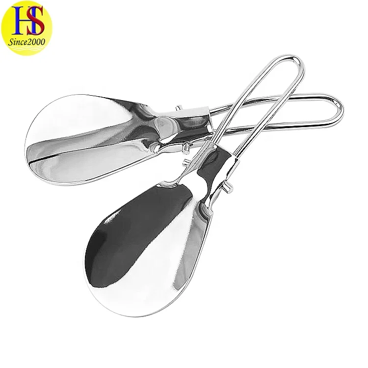 Поставщик Yangjiang, портативный Серебряный помощник для обуви, дорожный складной металлический рог для кемпинга