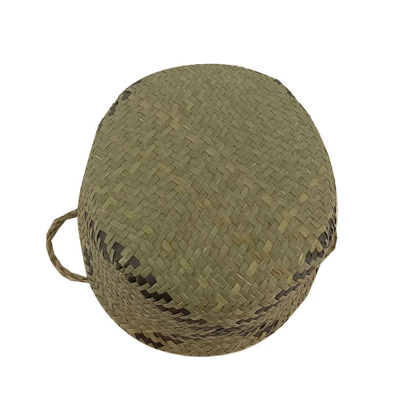 Customize Water Hyacinth Storage Basket With Wool Handles