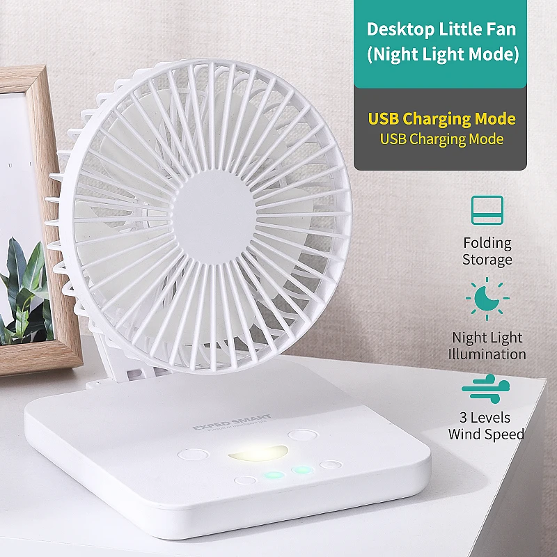 Портативный Перезаряжаемый USB Источник питания 3 скорости Настольный охлаждающий вентилятор квадратный наряд литиевая батарея