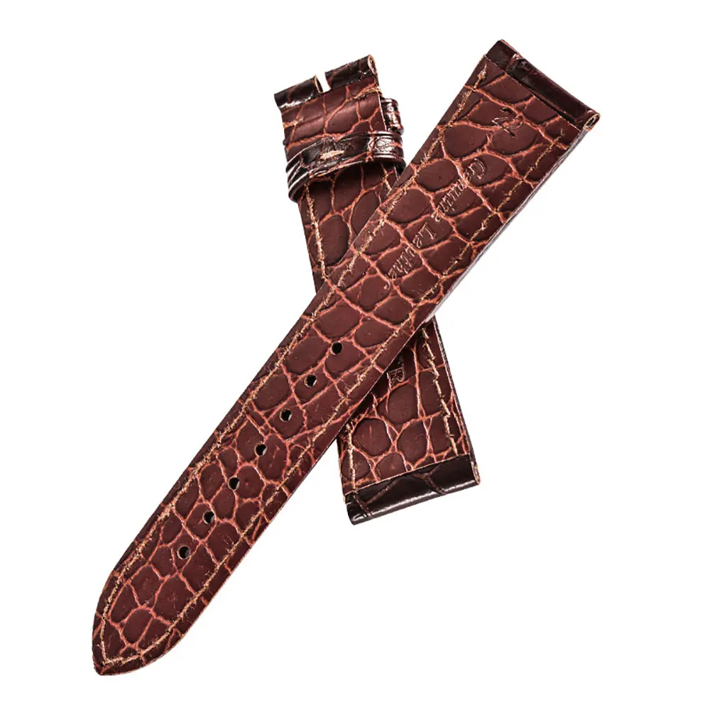 Reef Tiger  High Quality 22mm Genuine Calfskin Leather Strap with Deployment Buckle Durable Watch Band for Men