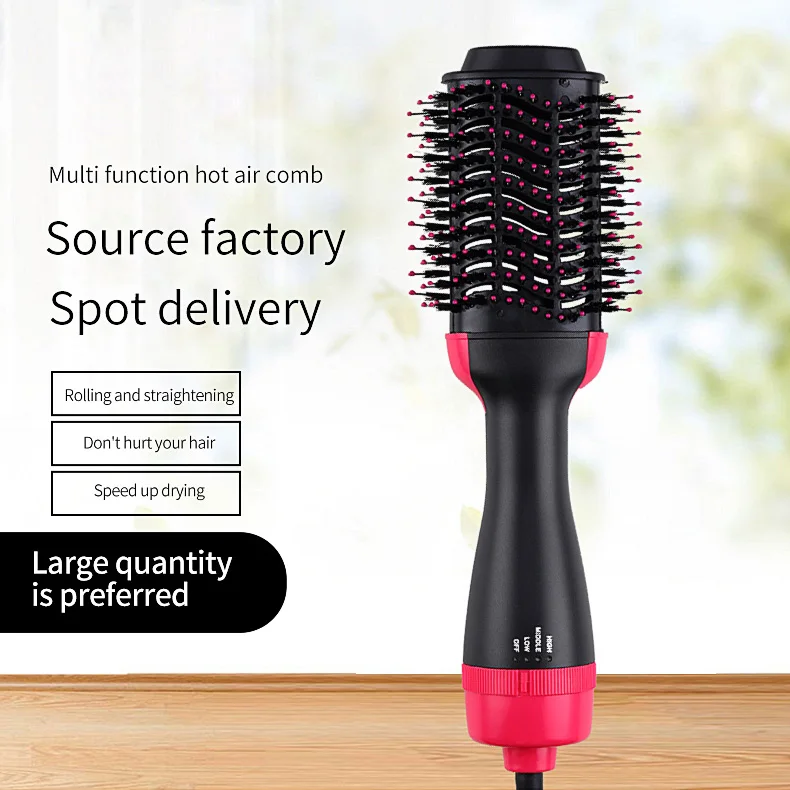 Rechargeable 3 in 1 Negative irons hot air brush professional hair brush dryer one step curling straightener