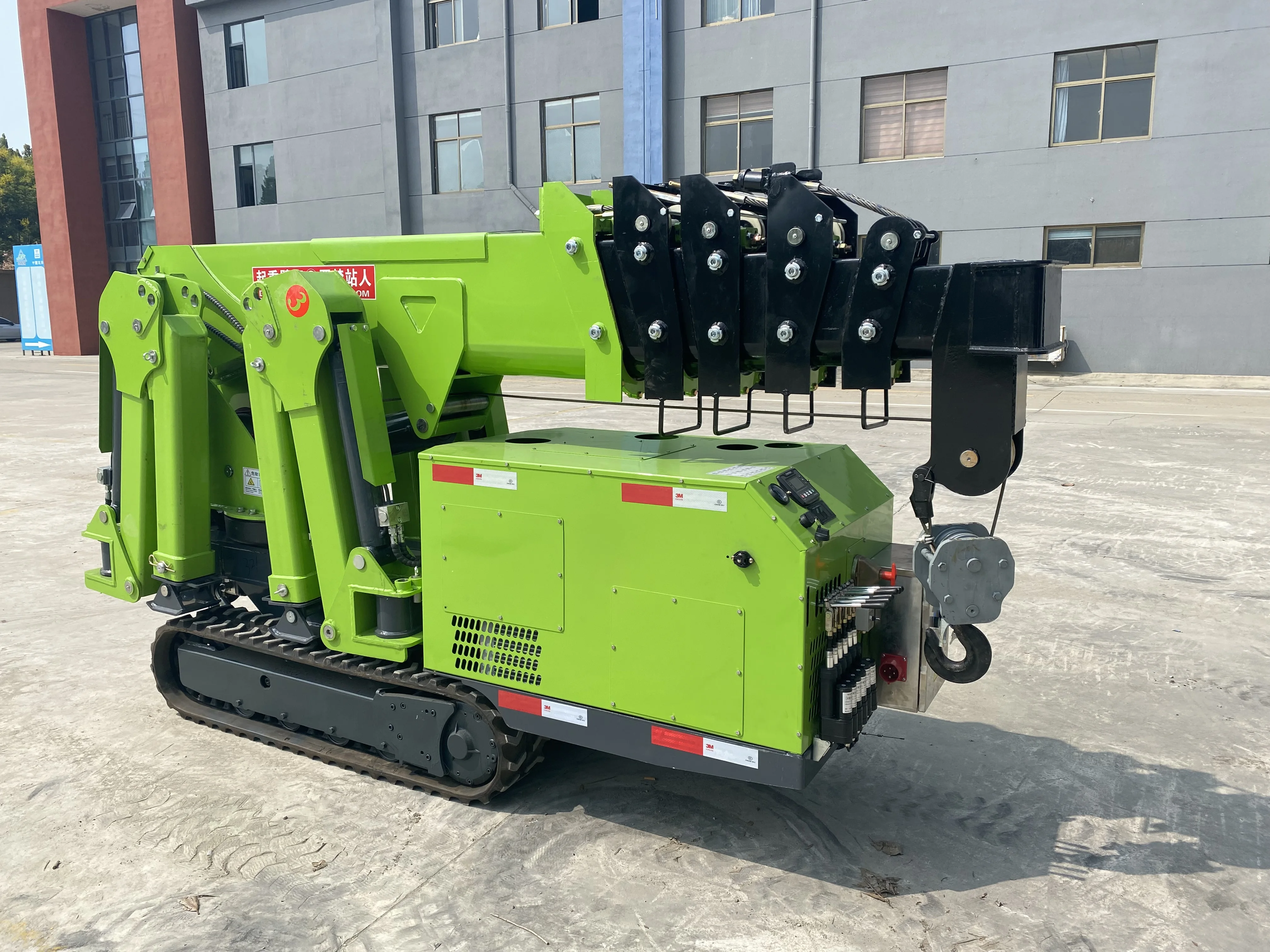 Wireless Remote Control 1T 2T Ac Power And Gasoline Dual Power Mini Spider Crane For Installation Work