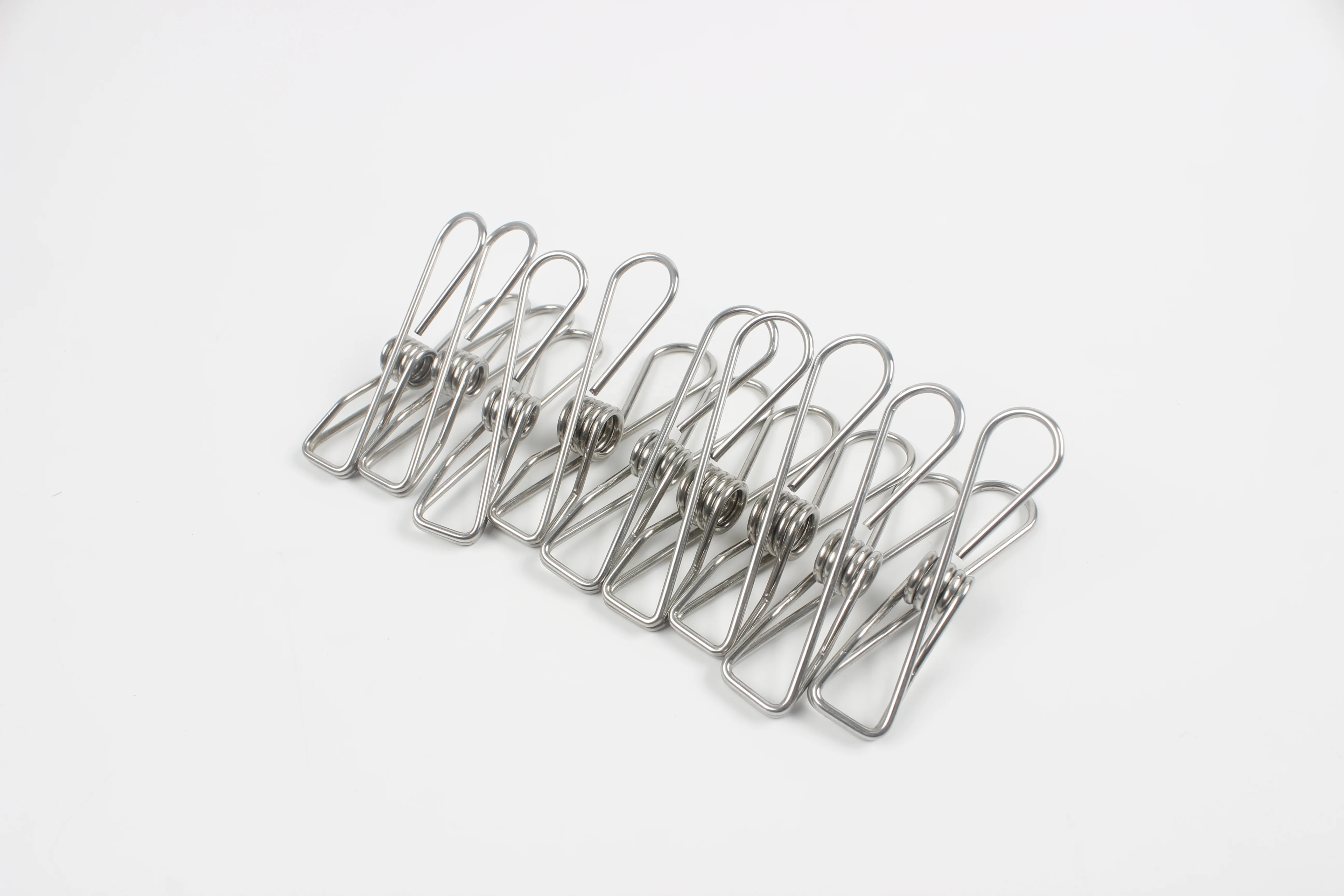 40 pcs clothes pegs 316 stainless steel in cloth bag with logo
