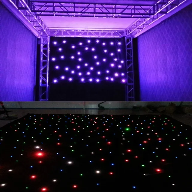 Высококачественный светодиодный фон сине-белый светодиод звезда ткань звездное небо занавеска DMX512 управление для сцены паба DJ свадебное событие шоу