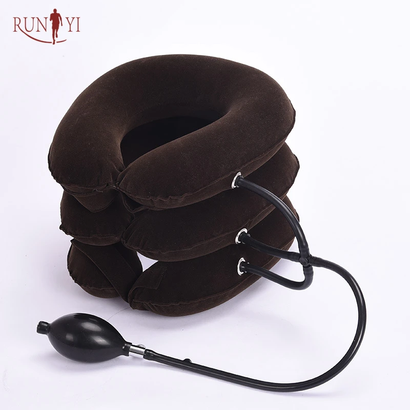 RUNYI Genuine cosmetic chin lift and support confortevole medico cervical tens collar pe air traction neck relief brace