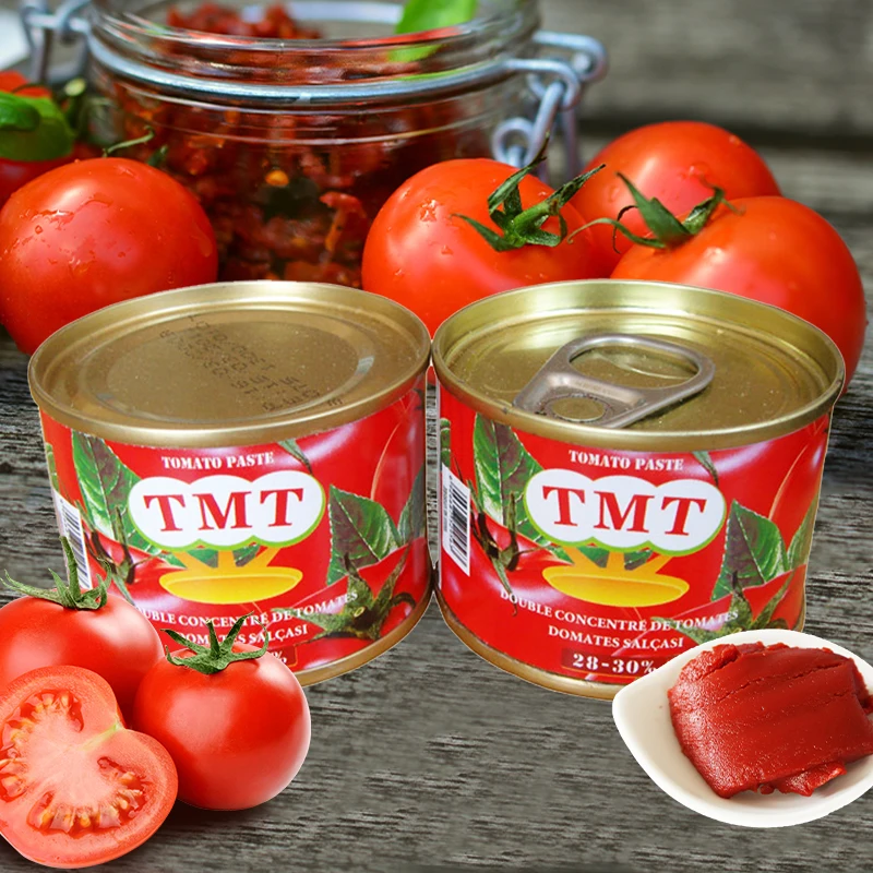 Sachet 70g tomato paste in 22-24 28-30 brix for Africa with best price from manufacturer