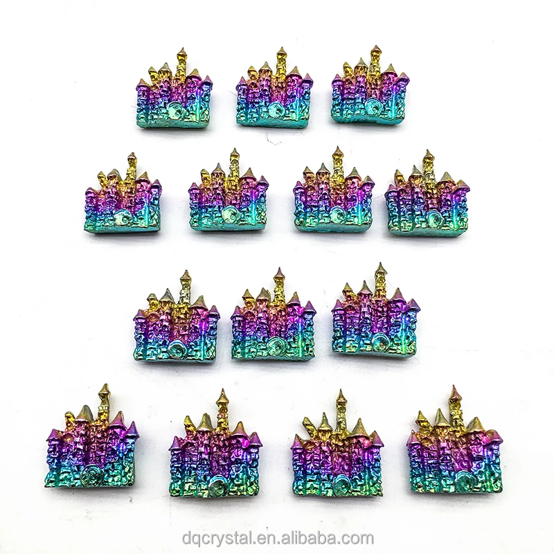 High quality Wholesale Natural Rainbow Bismuth ore Metal Ore Bismuth Castle Crystal Ornaments Castle for sale