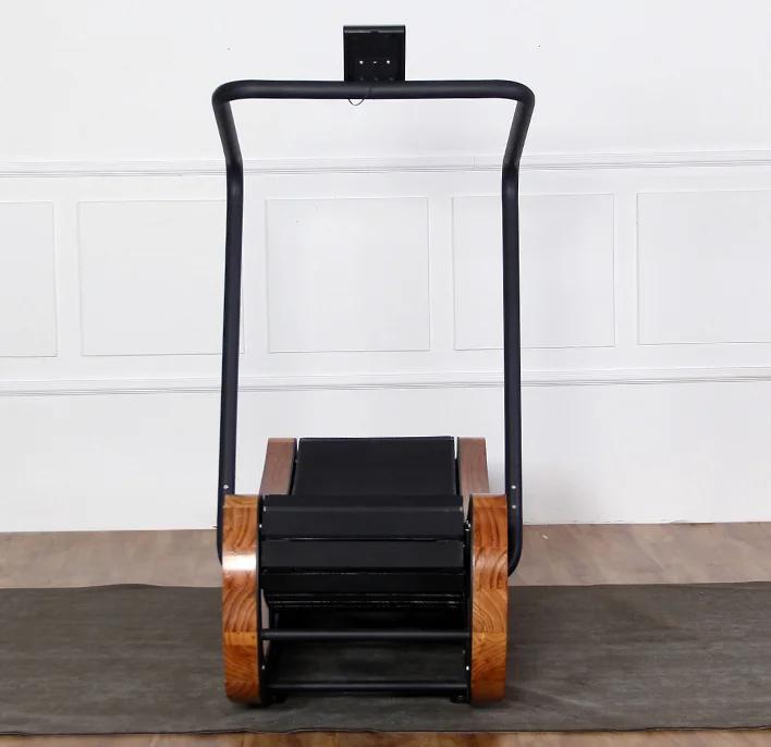 Wooden unpowered treadmill gym commercial curved curved indoor gym unassisted treadmill wholesale