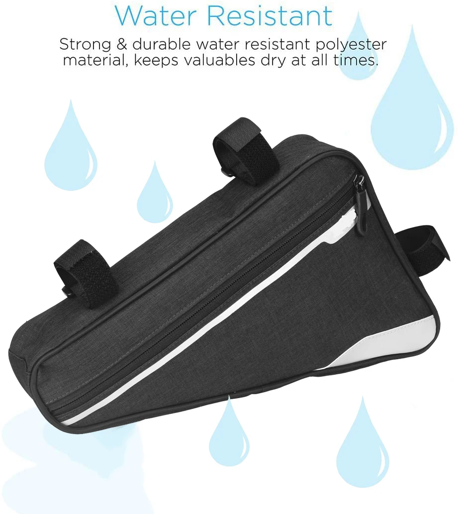 Waterproof Wear Resistant Reflective Bicycle Front Crossbeam Tube Storage Bag Triangle Saddle Bike Frame Bag