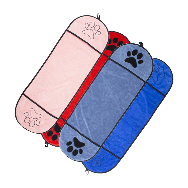 Absorbent Dog Towel Microfiber Quick Dry Towel With Hand Pocket Pet Towel For Medium And Large Dogs