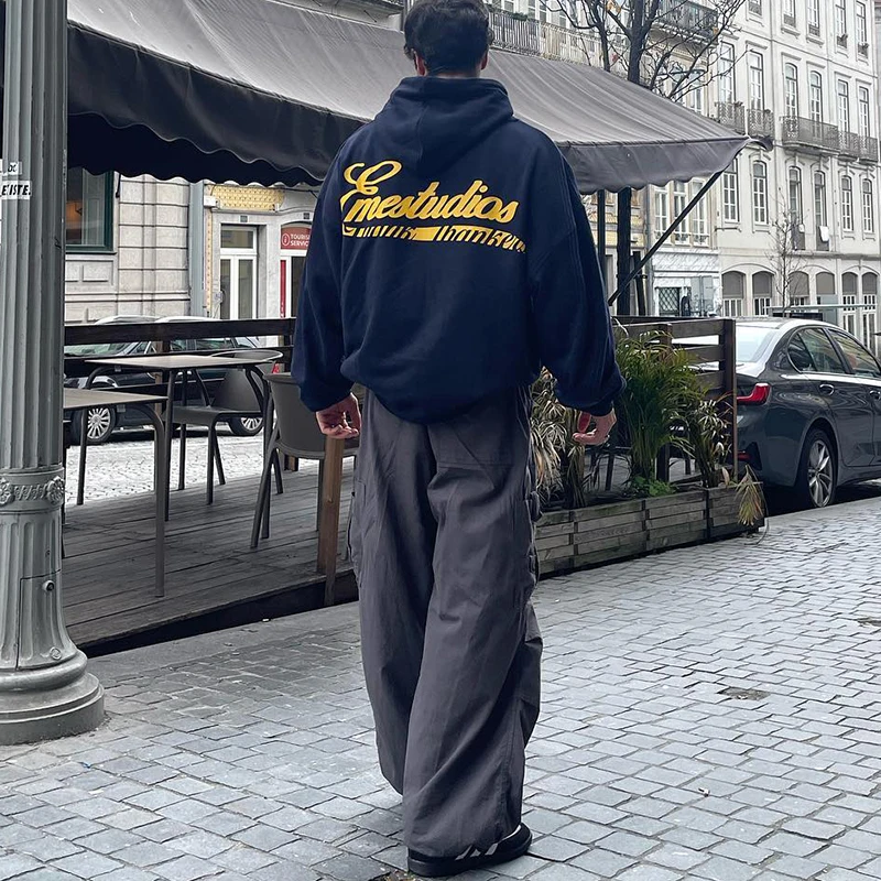Custom Print Logo Plain Embroidered Loose Jumper 100%Cotton Sweatshirts Vintage Heavyweight Oversized Hoodies