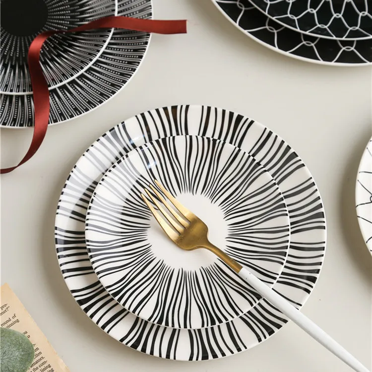 SYL Wholesale restaurant Cheap ceramic dinner plates decoration sets ceramic modern luxury crockery porcelain dinnerware