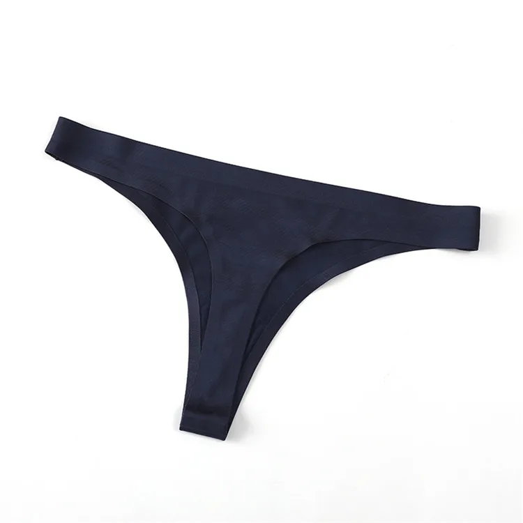 Hot selling underwear comfort low waist ice silk ladies thong lingerie seamless g string panties thongs for women Y738