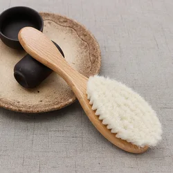 Natural Wooden Baby Hairbrush Comb with Soft Goat Bristles for Newborn