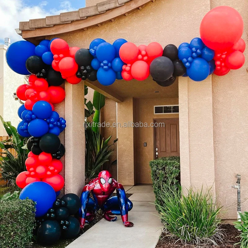 108pcs Arch Garland Red Blue Balloons Chain Set 3D Big Spiderman Foil Ballon Kids Boys Gifts Birthday Party Decorations Supplies