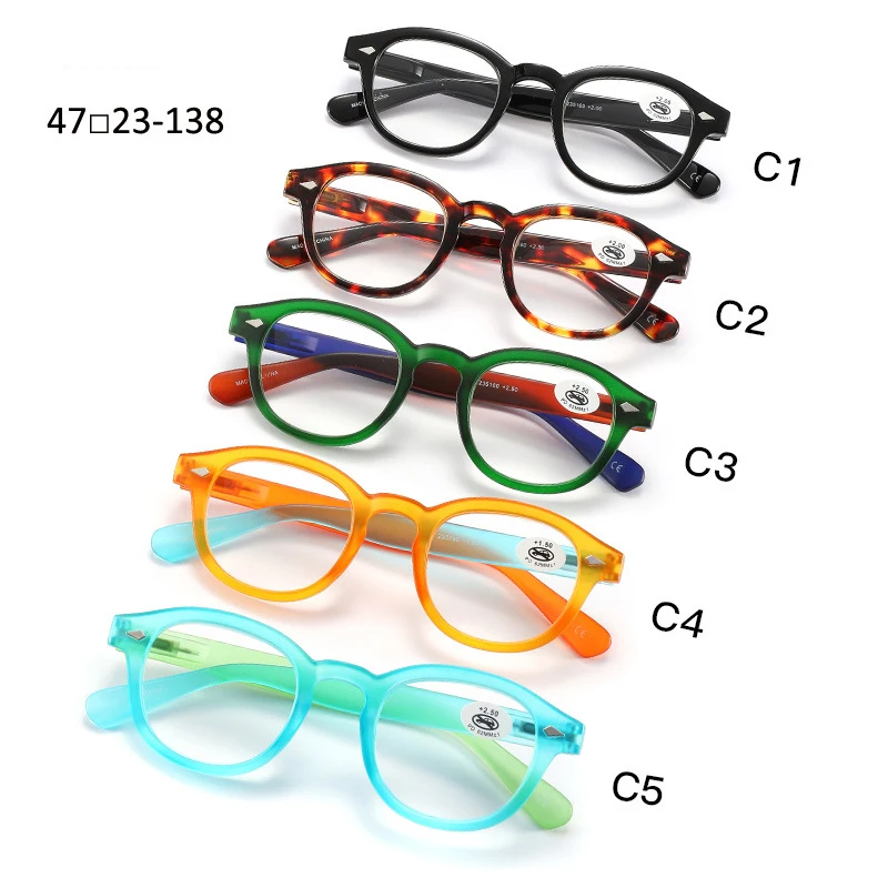Fashion Vintage Assorted Colors Plastic Spring Hinge Anti Blue Light Blocking Reading Glasses