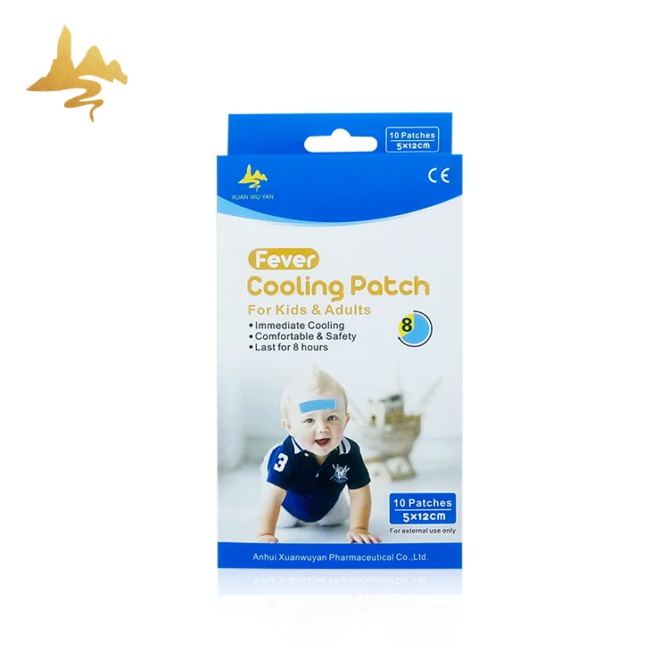 Customized Product Menthol Ice Sheet Hydrogel Cooling Gel Strips Baby Children Forehead Heat Fever Cooling Patch