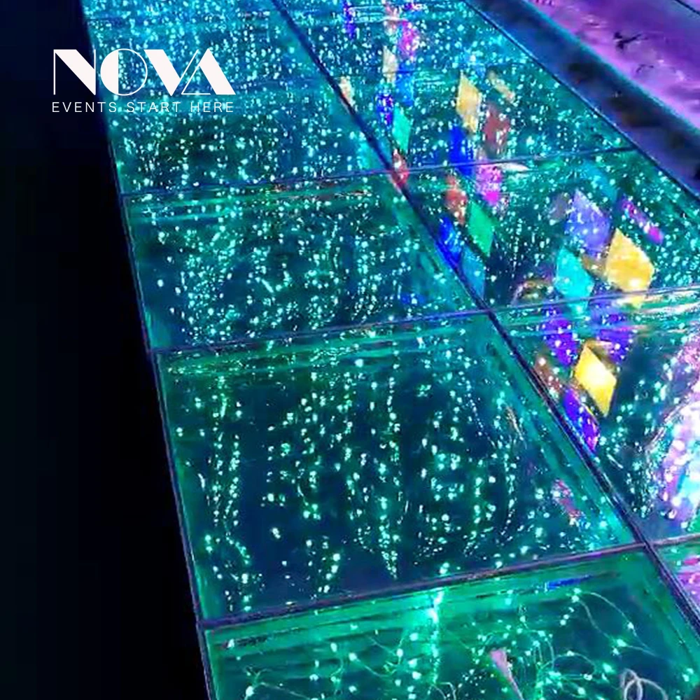 High quality super portable fast install 3d spark abyss infinite mirror led dance floor