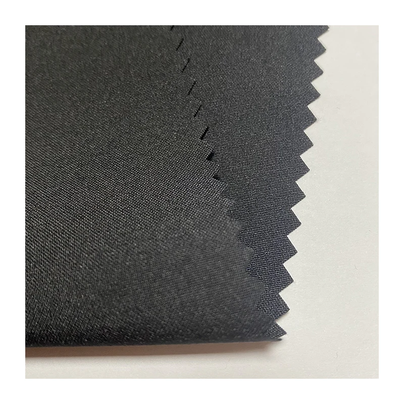 Recycled Polyester With Spandex Blend Fabric 100D Full Recycled Increase Density Plain 4 Way Stretch Fabric