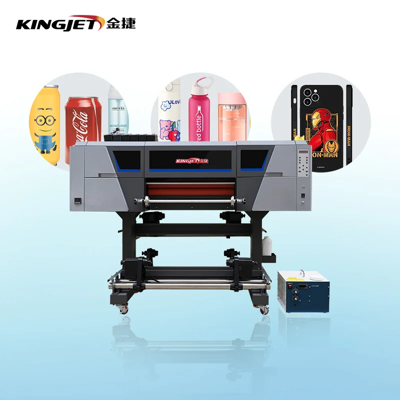 2023 Roll With Sticker Laminator Size To Filme Ab Three Printheads 30Cm Flatbed Crystal Film A3 Multi-Functional Uv Dtf Printer
