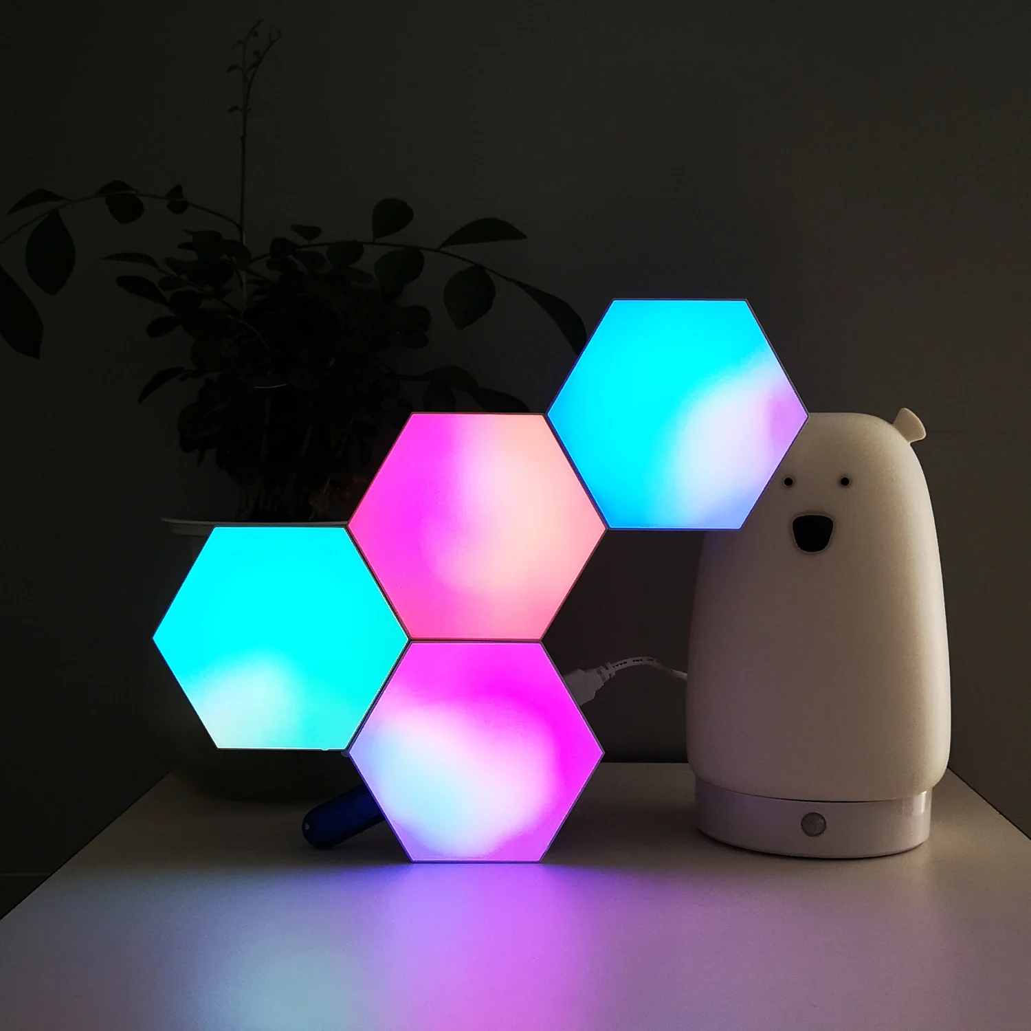 Mobile app CONTROL Aurora Light 2021 новый модуль с Сотами шестигранная лампа для украшения игровой