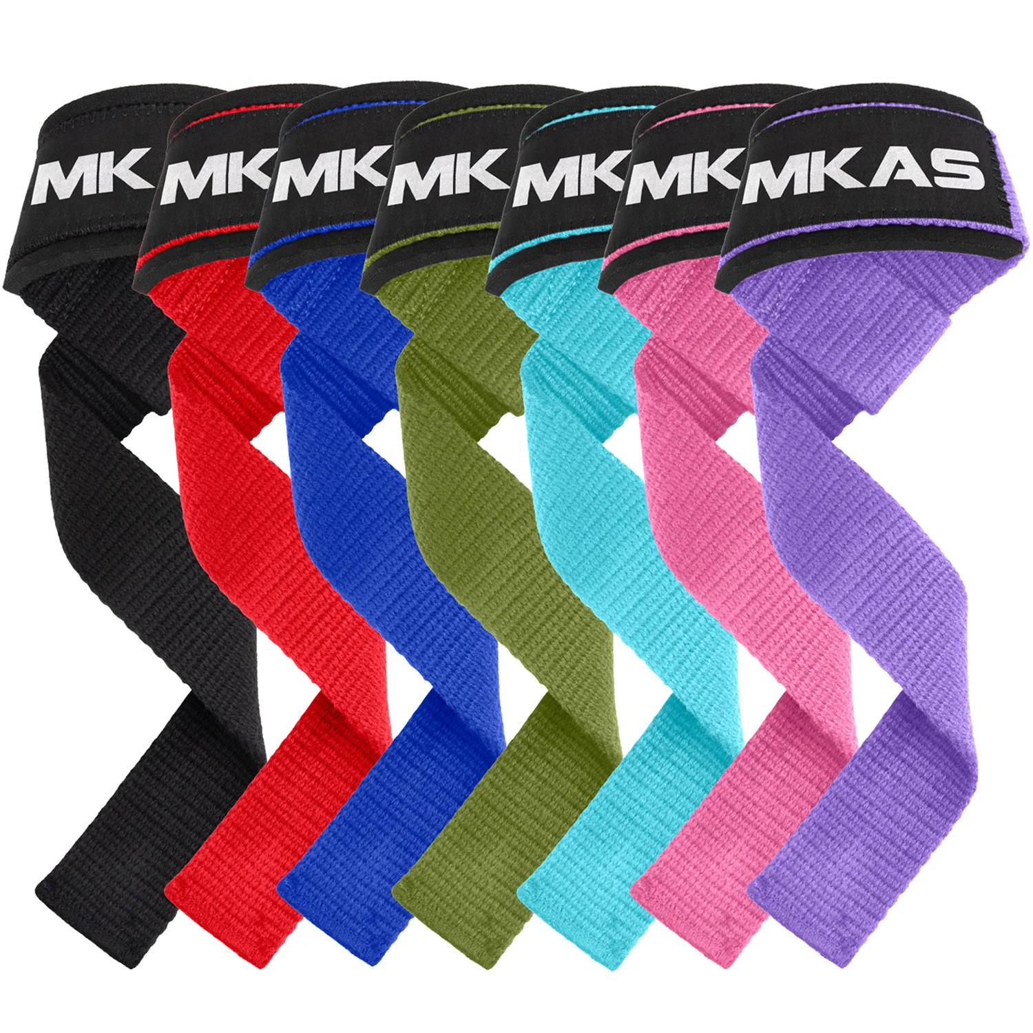 MKAS Wholesale  Gym Weight Lifting Straps Sports Strength Training Powerlifting Custom Logo Gym Cotton Weightlifting Straps