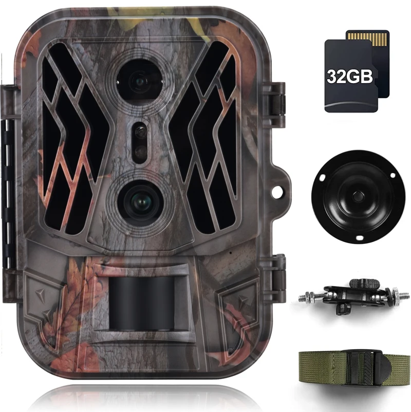 Outdoor Trail Camera 50MP 4K Night Vision Trap Game Infrared Induction Triggered Photo Video Waterpoof Wildlife Scouting Cam