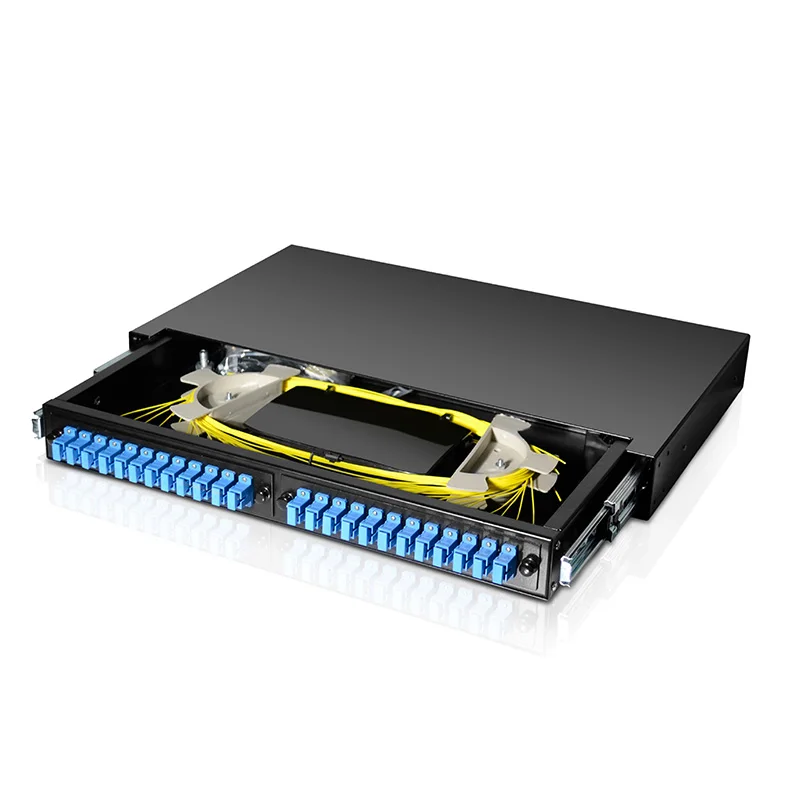 FTTH 12-24 Port ST/SC/FC/LC rack mount Splicing fiber Optic Patch Panel/Termination Box/ODF