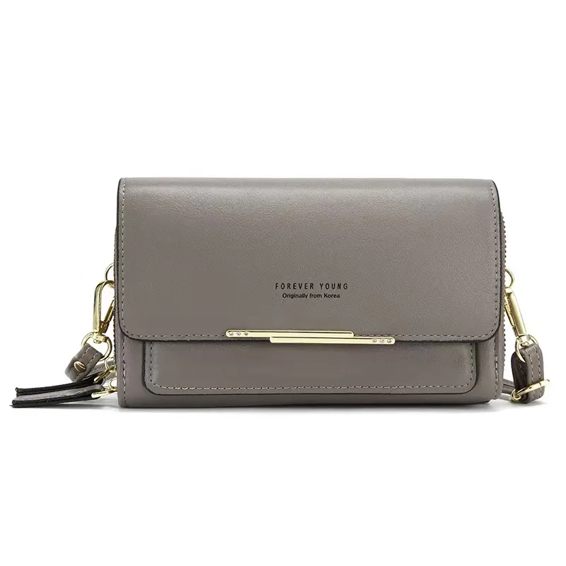 Wholesale luxury big capacity pu leather ladies shoulder bags men phone card holder long purses women wallets with chain