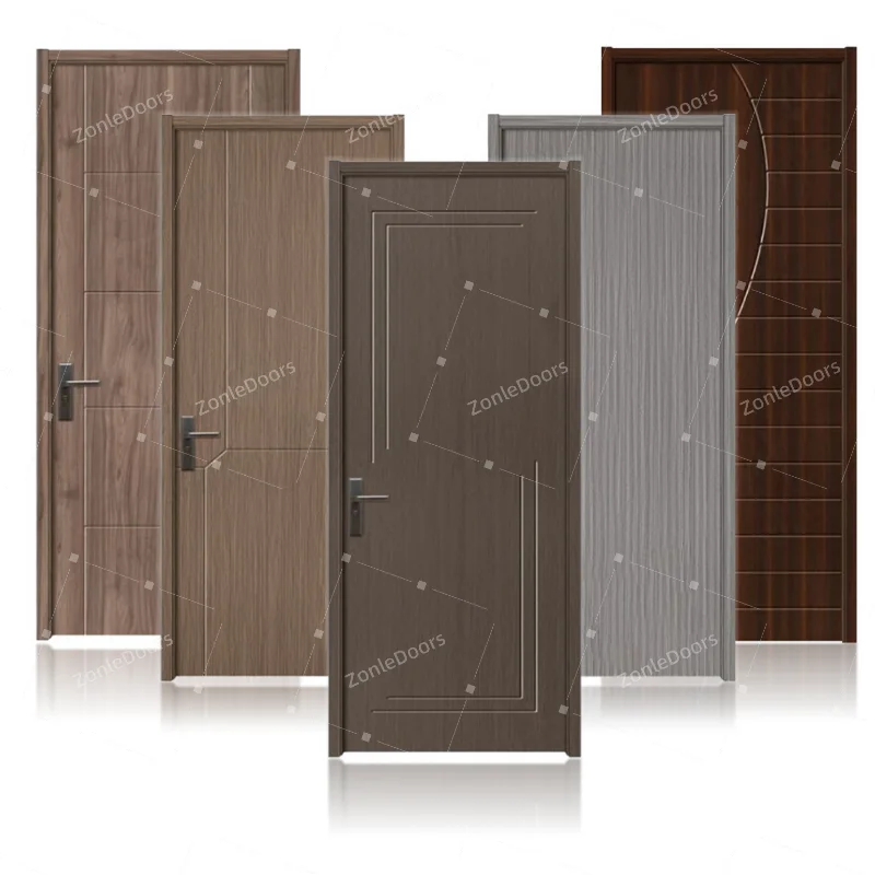 DOORS WPC Door Panel for houses interior Waterproof fireproof ABS/PVC/WPC door skin china door manufacture With smart lock