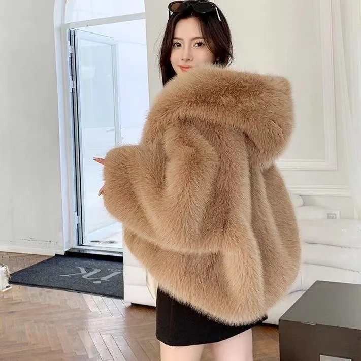 Luxury Winter Coat Ladies New Slim Overcoat Style XS Size Faux Mink Fur Jacket Short Style Real Leather Material Luxury Parkas