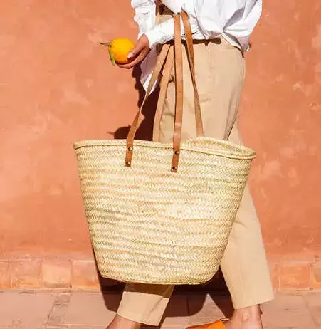 Ladies shoulder Hand Bags Fashion Popular Woven Handbags Girls Shopping French Straw Basket Beach Bag