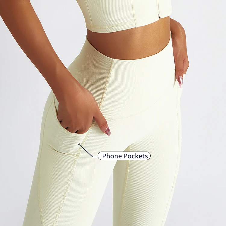 Высококачественные штаны для тренировок и йоги с высокой талией женские спортивные Леггинсы в тренажерном зале карманами