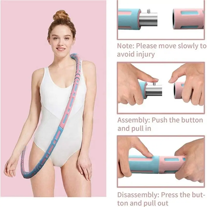 High Quality Fitness Hoop 6 Sections Stainless Steel Foam Detachable Hula Ring Weighted Sports Hoops