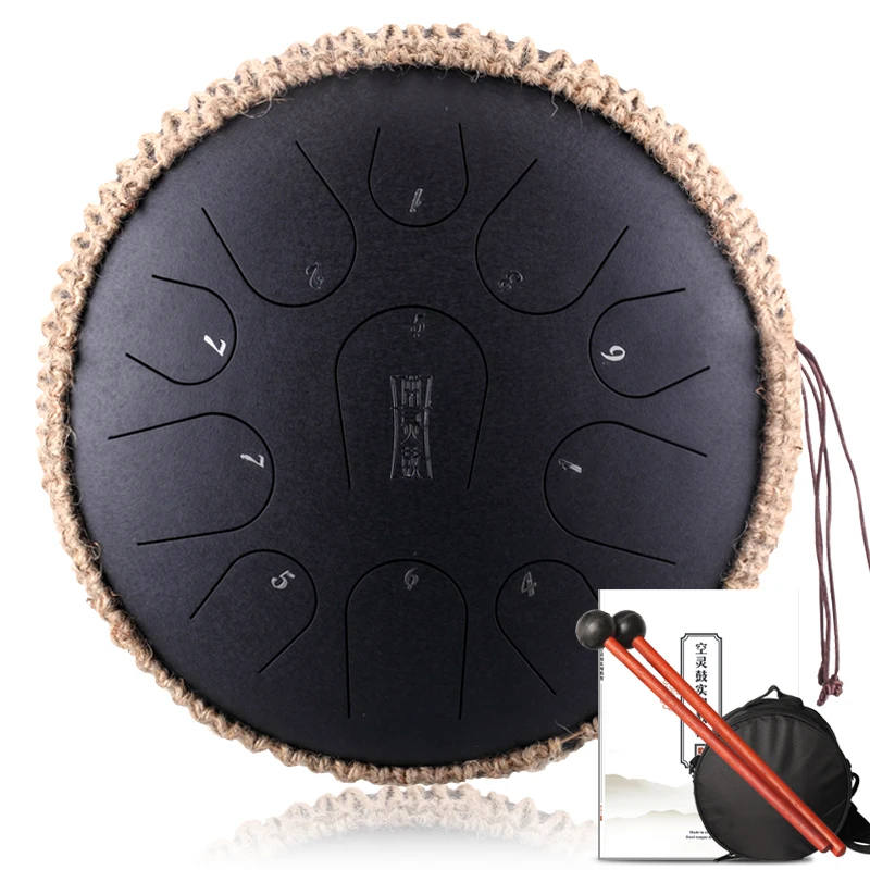 14 inch 11 notes steel drum set with the bag and mallets wholesales price tongue drum