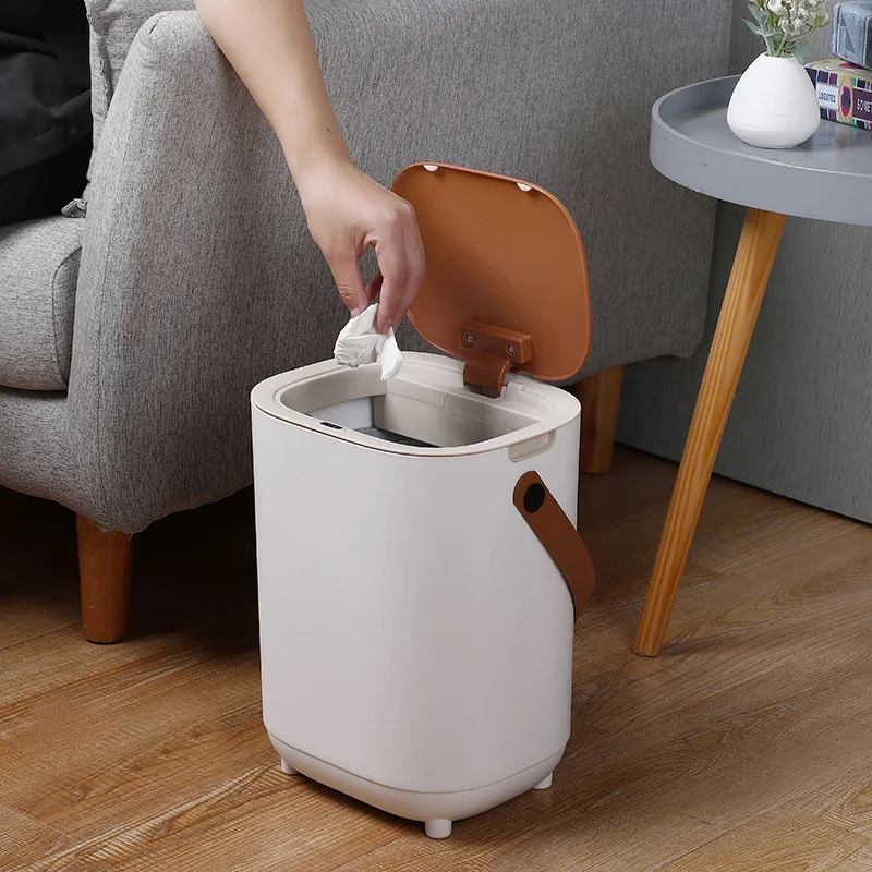 High Quality Plastic Smart Trash Can Intelligent Automatic Rectangular Dustbin Waste Bins Hanging Garbage Storage Organizer