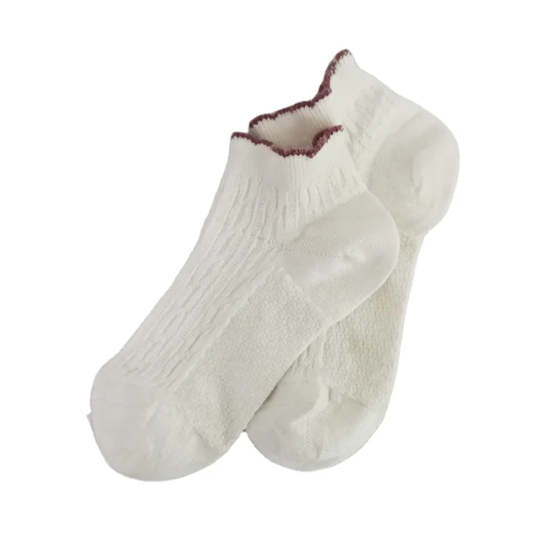 all seasons 1 pair ankle lace hemp socks 100% hemp yarn natural color S size white linen socks