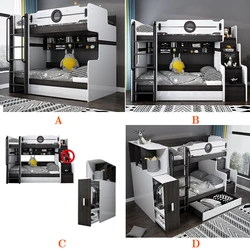 latest Modern fashion design children furniture bunk bed children kids furniture  double With stairs wardrobe