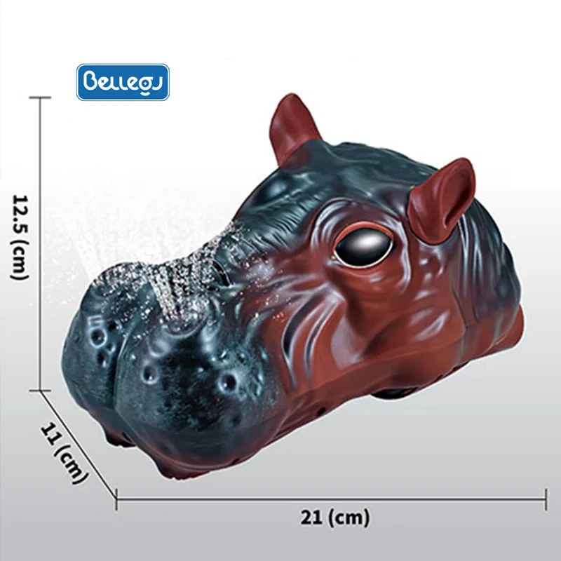 2024 Newest 3736A Water Toys RC Hippopotamus Boat 2.4GHz 4CH Spraying Remote Control Hippo Ship Toy For Children