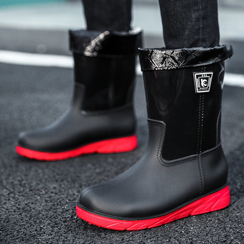 Wholesale Good quality factory directly Men Rain Boots waterproof PVC Work Fishing Water Shoes