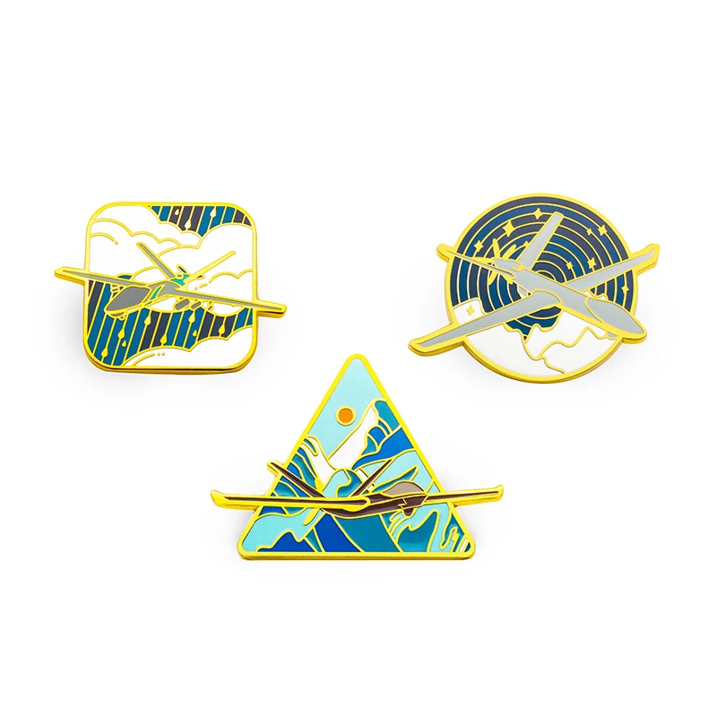 Manufacturer Enamel Pins Custom Personalizados De Vote Logo Cap Safety Soft Hard Badge Brooch Metal Airplane Pin