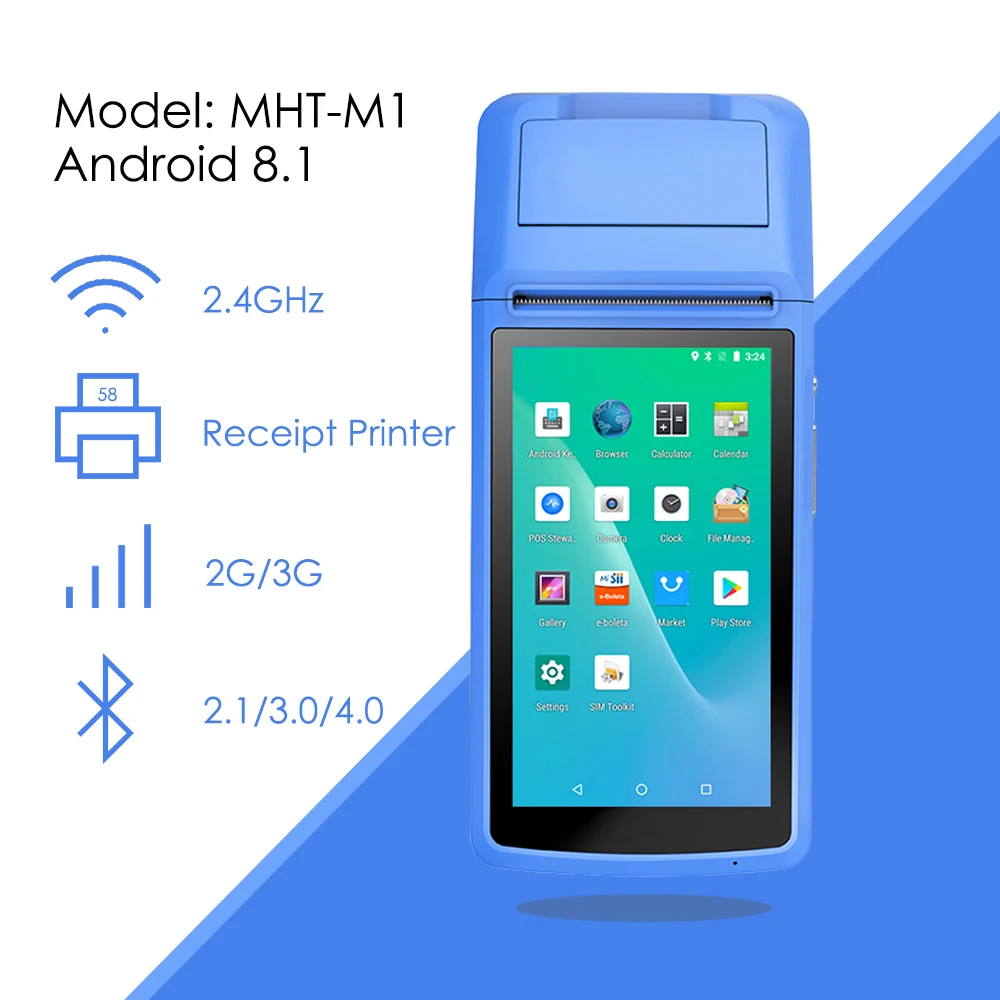 Handheld Pos Terminal Android 58mm 1D/2D Barcode Reader Touch Screen Handheld Pos Terminal